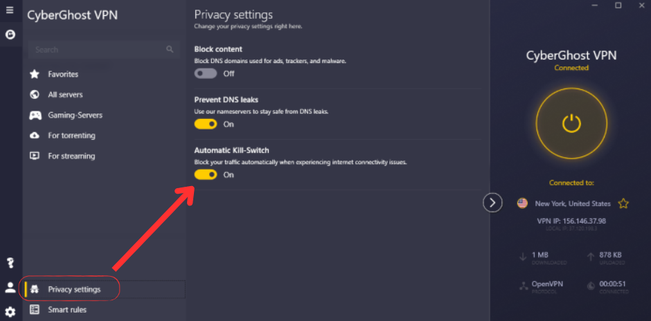 CyberGhost VPN отзывы kill-switch